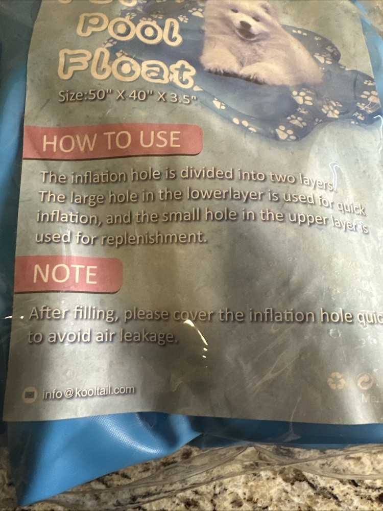 Pet Pool Float Paw Print 50”x40”x3.5”