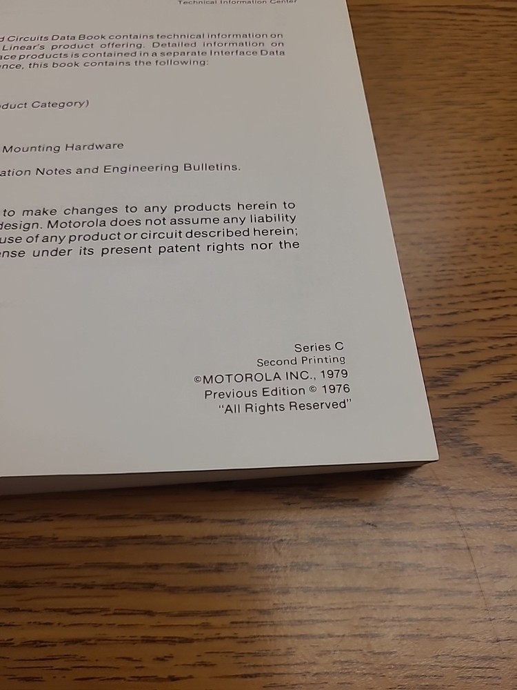 Motorola 1979 Data Book Linear Interface Integrated Circuits