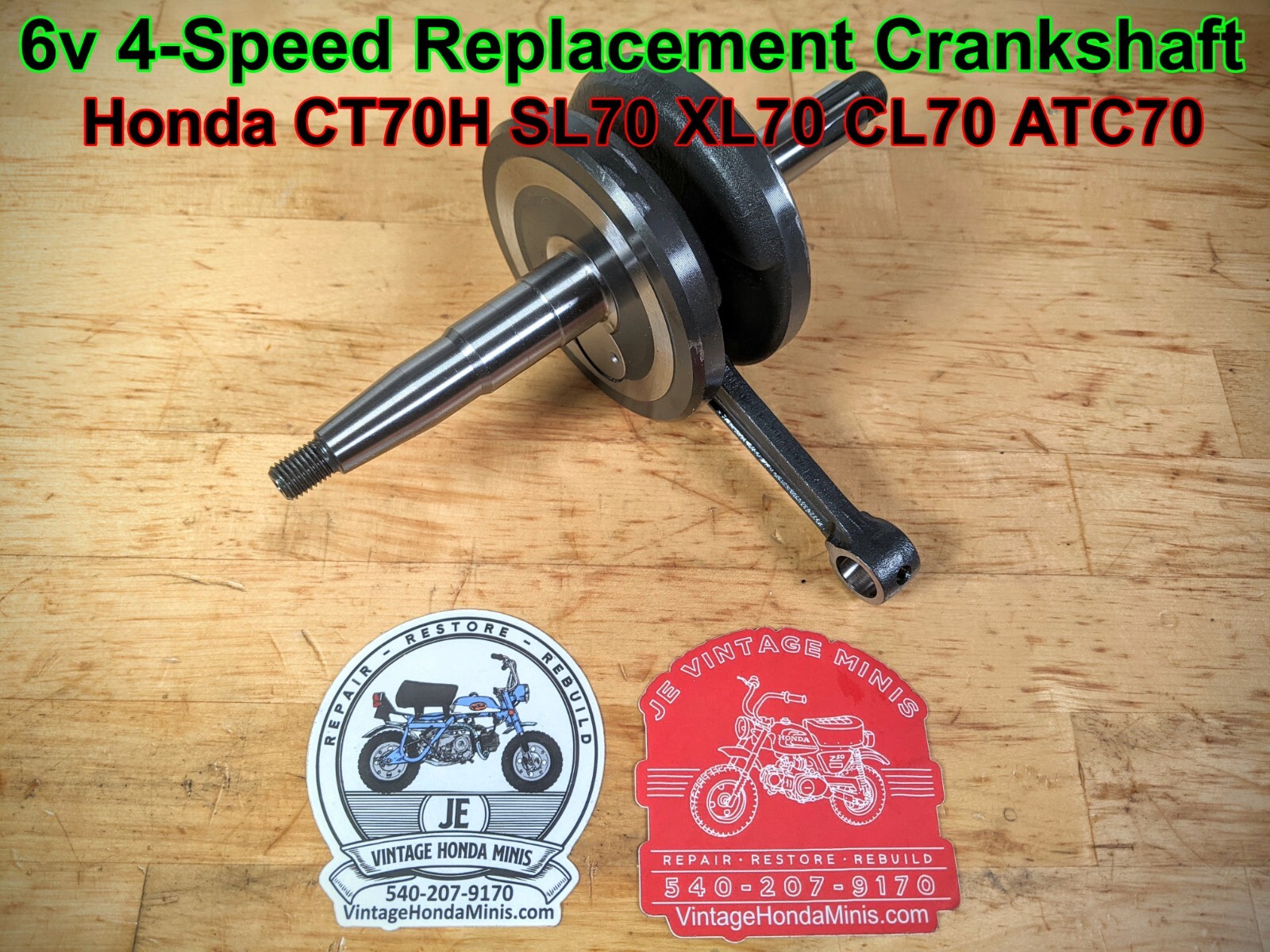 Crankshaft - New - 6v 4-Speed Taper - Honda CT70H SL70 XL70 CL70 ATC70