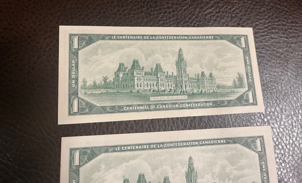 (2) 1967 CANADA - 1 DOLLAR (CENTENARY) - UNC