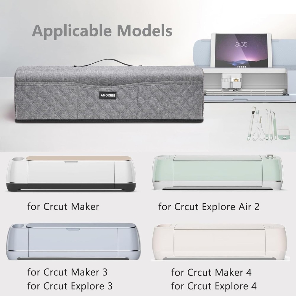 AMOIGEE Dust Cover for Cricut Maker 3 Explore Air 2, Protective Case, Storage