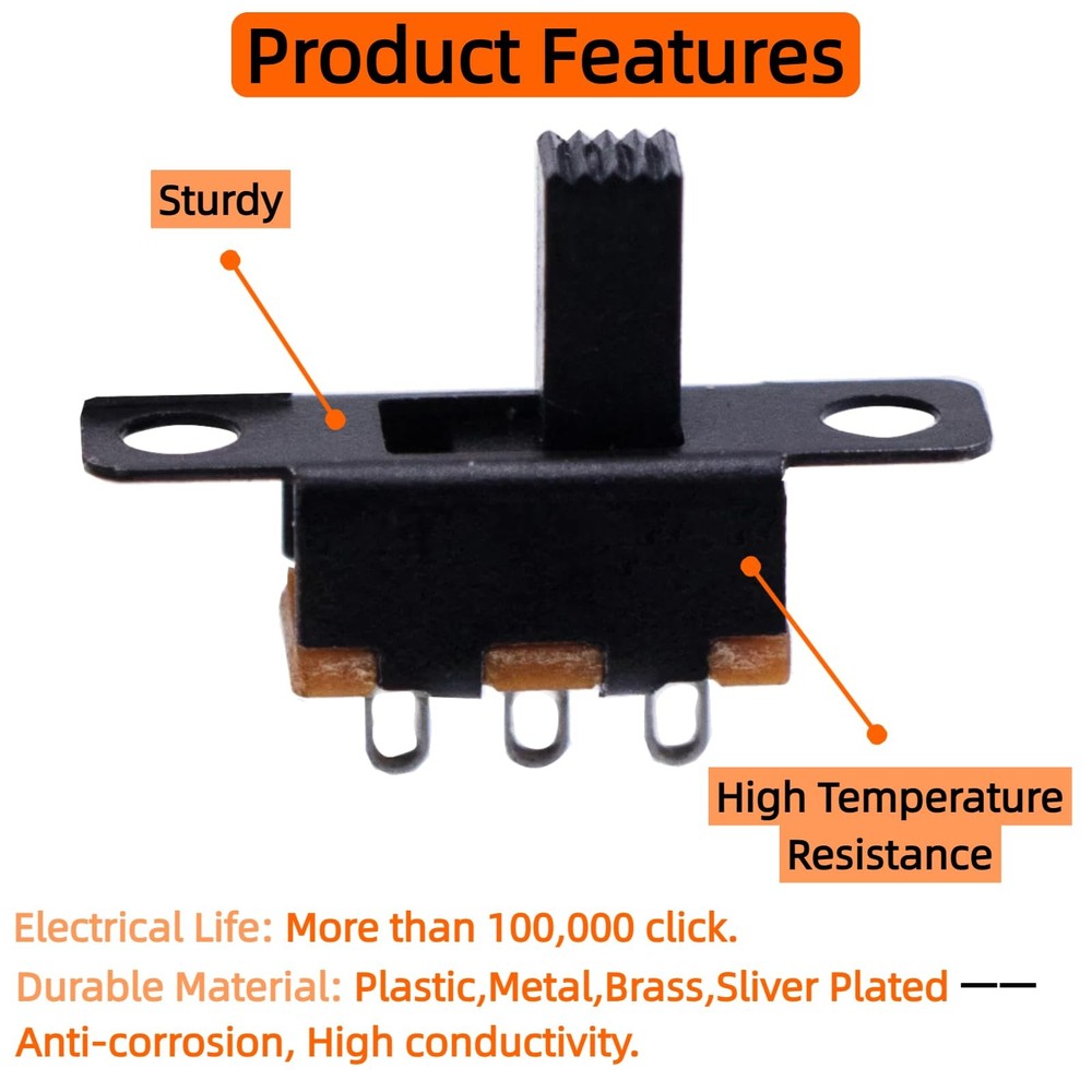 EGSCST 150PCS Micro Mini Slide Switch SPDT 1p2t Toggle Switches 2 Black