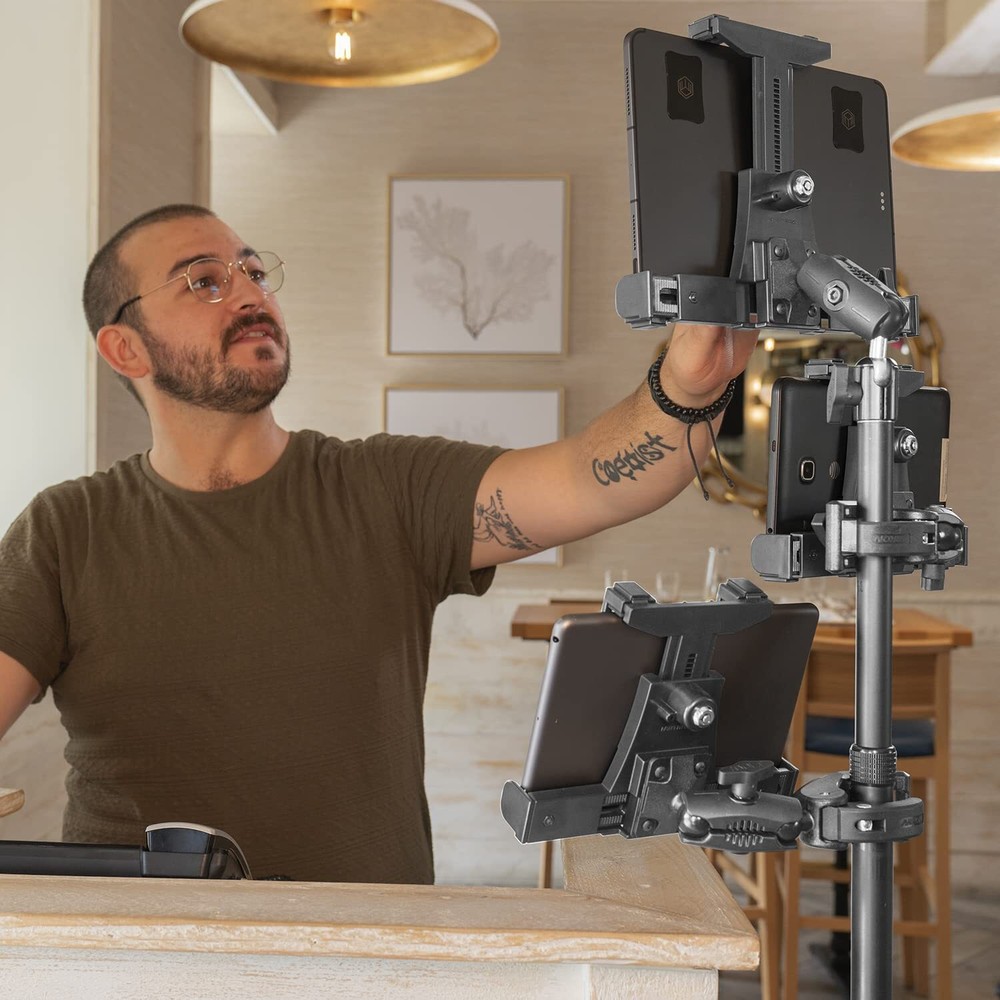 iBOLT Dock'n Lock POS Locking Drill Base Mount w/ 3 Tablet Holders