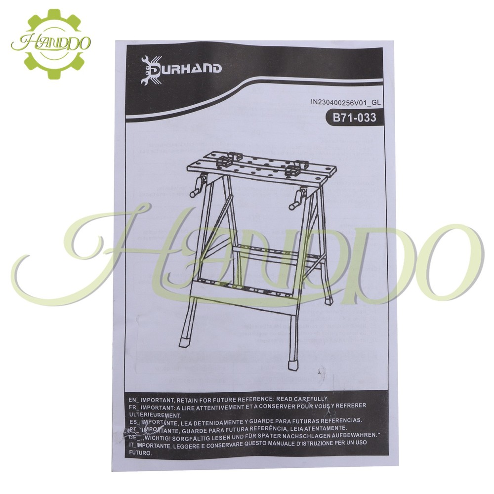 220lbs Adjustable Workbench Foldable with Measuring Ruler and Protractor