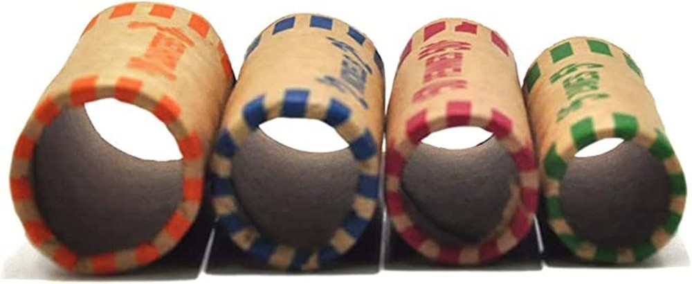 Effortless Coin Organization: 128 Assorted Wrapper Rolls for Quarters & Dimes