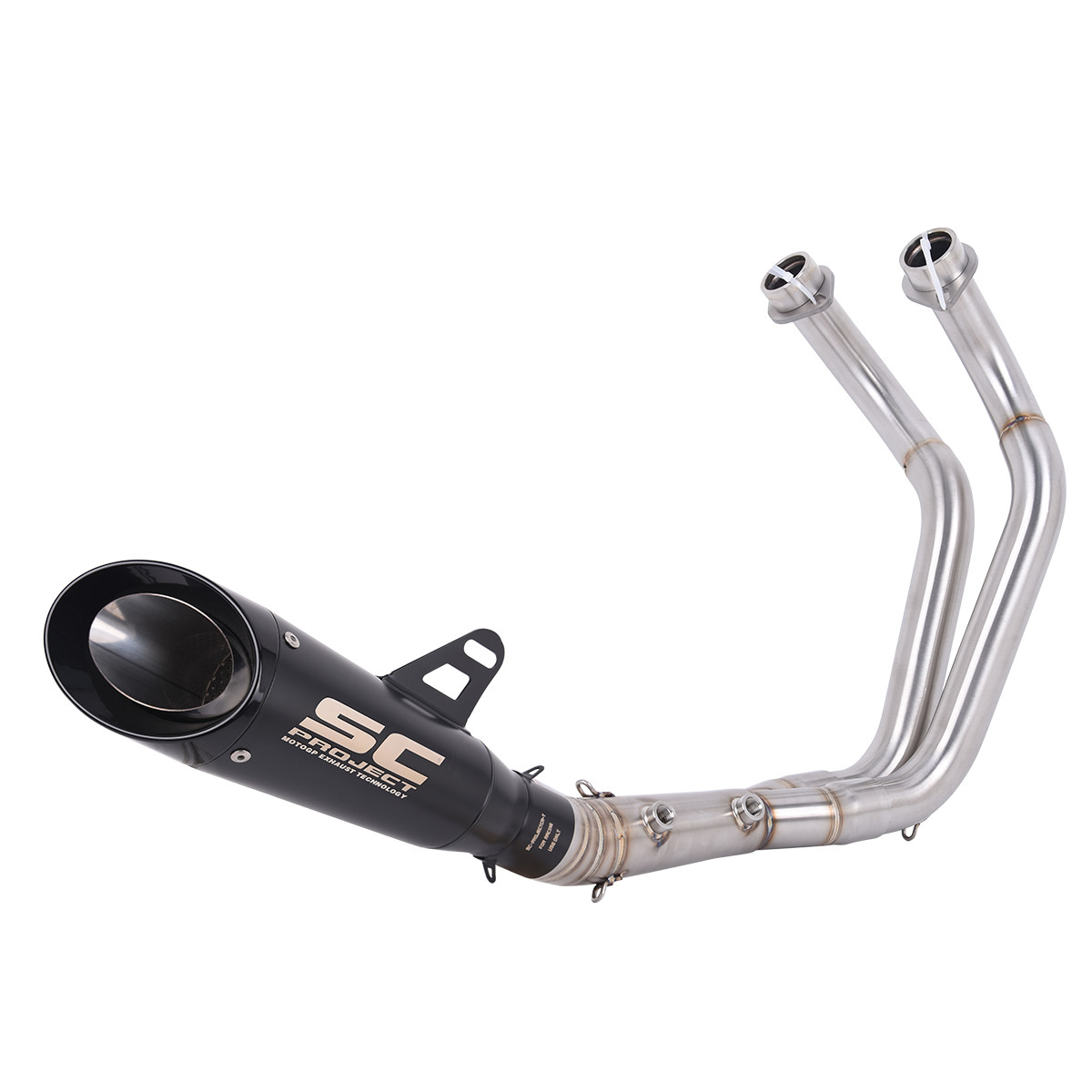 Black Full Exhaust System Header Pipe Muffler For Yamaha MT-07 Tracer7 2025-2026
