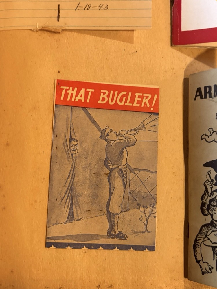 WWII US Scrap book of Robert Joseph May Photos, ID’s, Menu’s, Booklets,