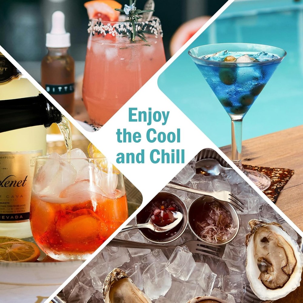 Silicone Ice Cube Trays - 3 Pack, 42 Cubes, BPA-Free, Easy Release, Stackable