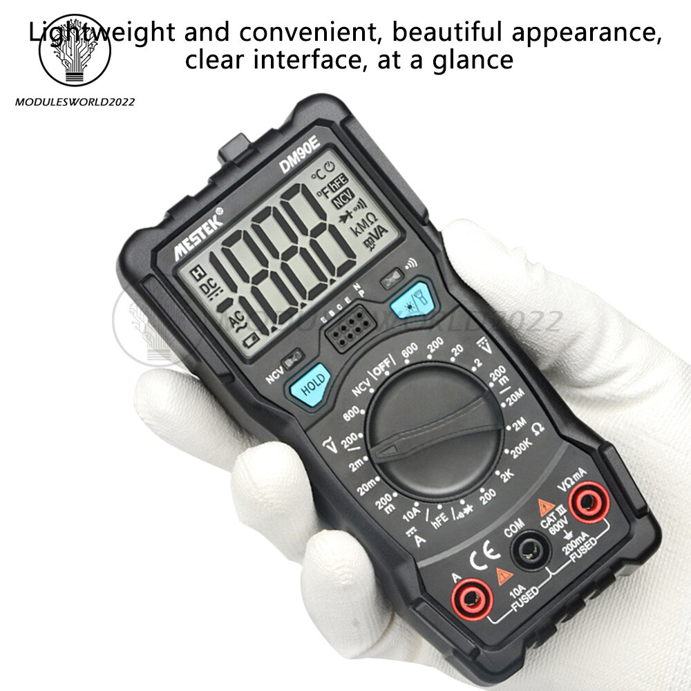 DM90E Digital Multimeter Auto Intelligent Tester AC/DC Voltage Meter 1999 counts