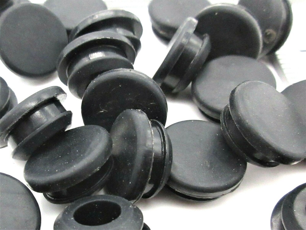 7/16” Solid Rubber Grommet Panel Plug 5/8" OD Fits 1/8” Thick Panel