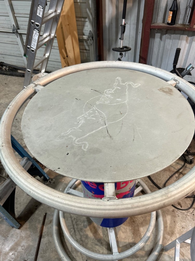 Red Bull patio table with 2 stools