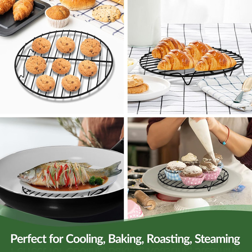 round Cooling Rack, 7.5’’ Small Baking Roasting Grilling Rack with Stainless Ste