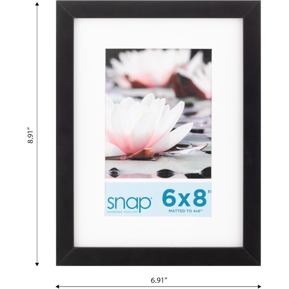 Wall Mount Mat Picture Frame 6x8 Black Rectangular TableTop for Home Office