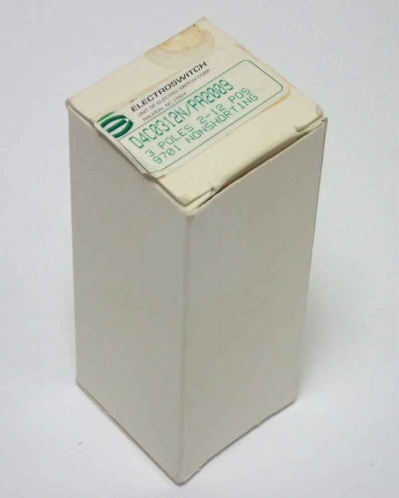 ELECTROSWITCH D4C0312N/PA2009 3-POLE 12- POSITION NON-SHORTING ROTARY SWITCH
