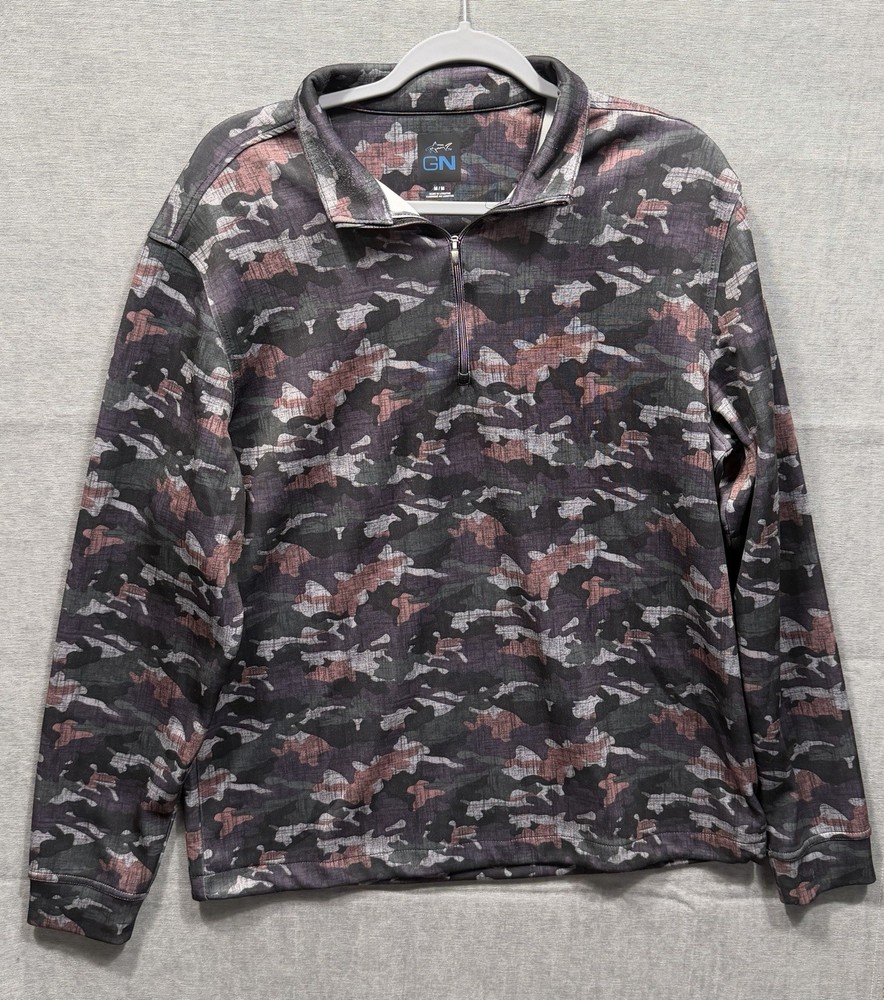 MEN'S GREG NORMAN 1/4 ZIP PULLOVER, SIZE Medium Shadow Camo