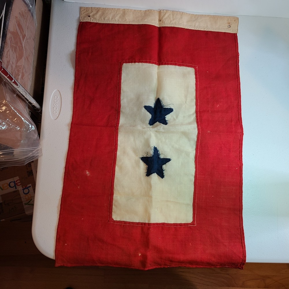 WWI 2 Sons in Service Wool Flag Multi Piece Construction Home Front