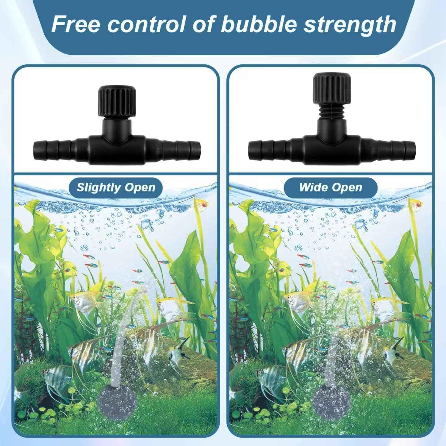 Aquarium Air Valve - 12 PCS Black 3/16" T Shaped for Airline Small,