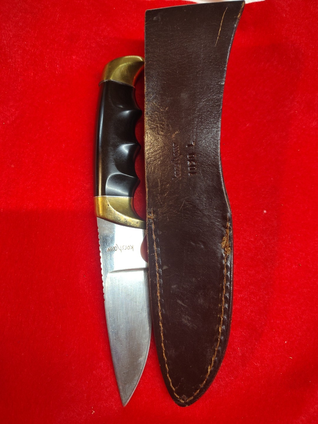 Vintage Kershaw 1030 Fixed Blade Deer Hunter Knife with Sheath