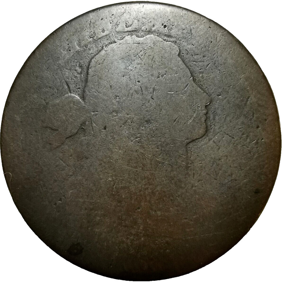 1802 US Draped Bust Large Cent Coin S-231