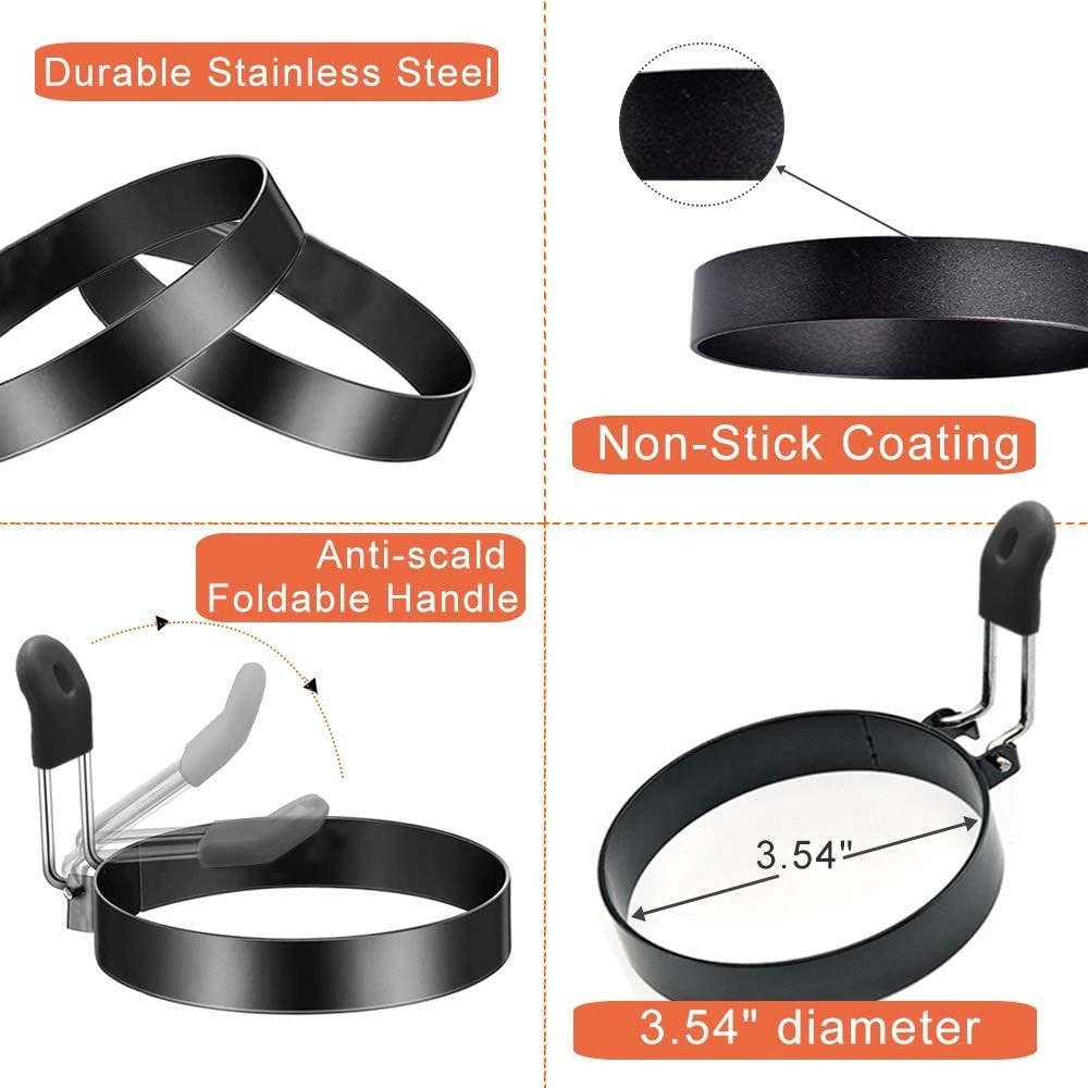 Multi-Functional 4-Pack Nonstick Egg Rings - Perfect for Griddles & Camping