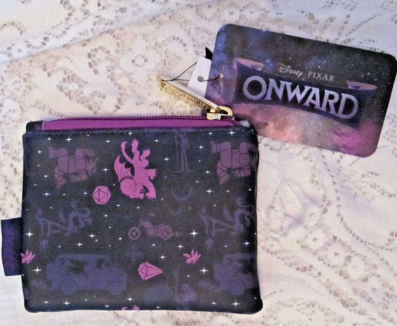 Loungefly Disney Pixar Onward AOP Zipper Coin Pouch Wallet NWT