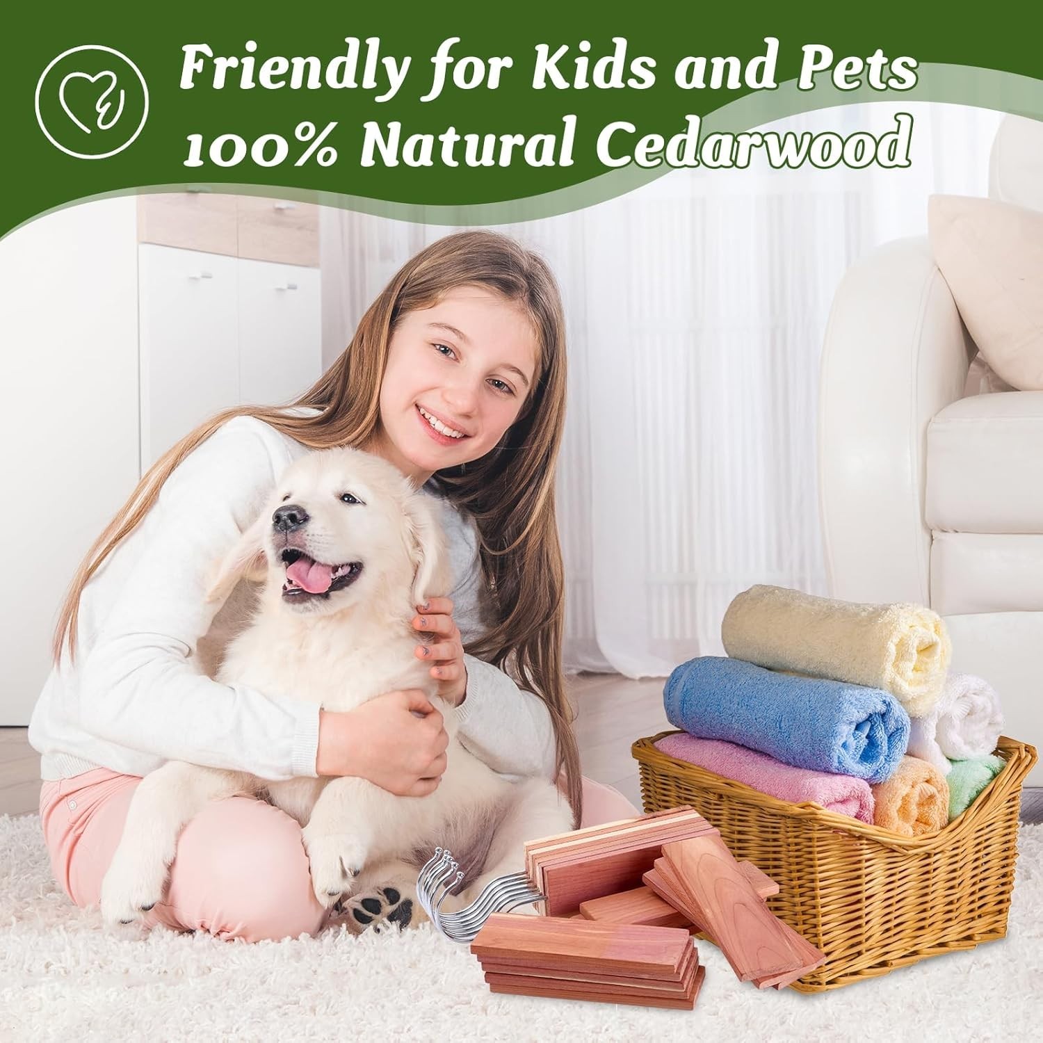 Cedar Blocks for Clothes Storage,15 Pack with Metal Hooks,100% Natura Cedars Woo