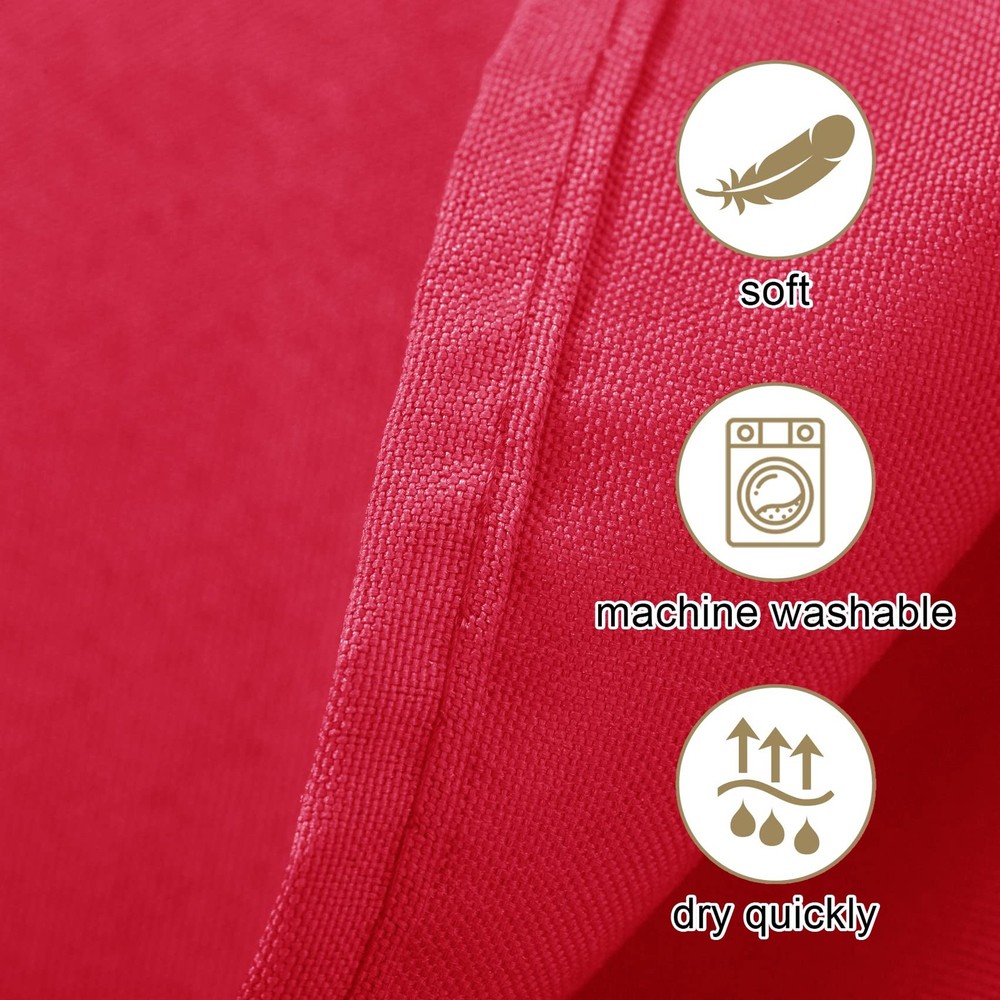 2 Pack 120 Inch Red Round Tablecloth Washable Polyester Fabric Wedding