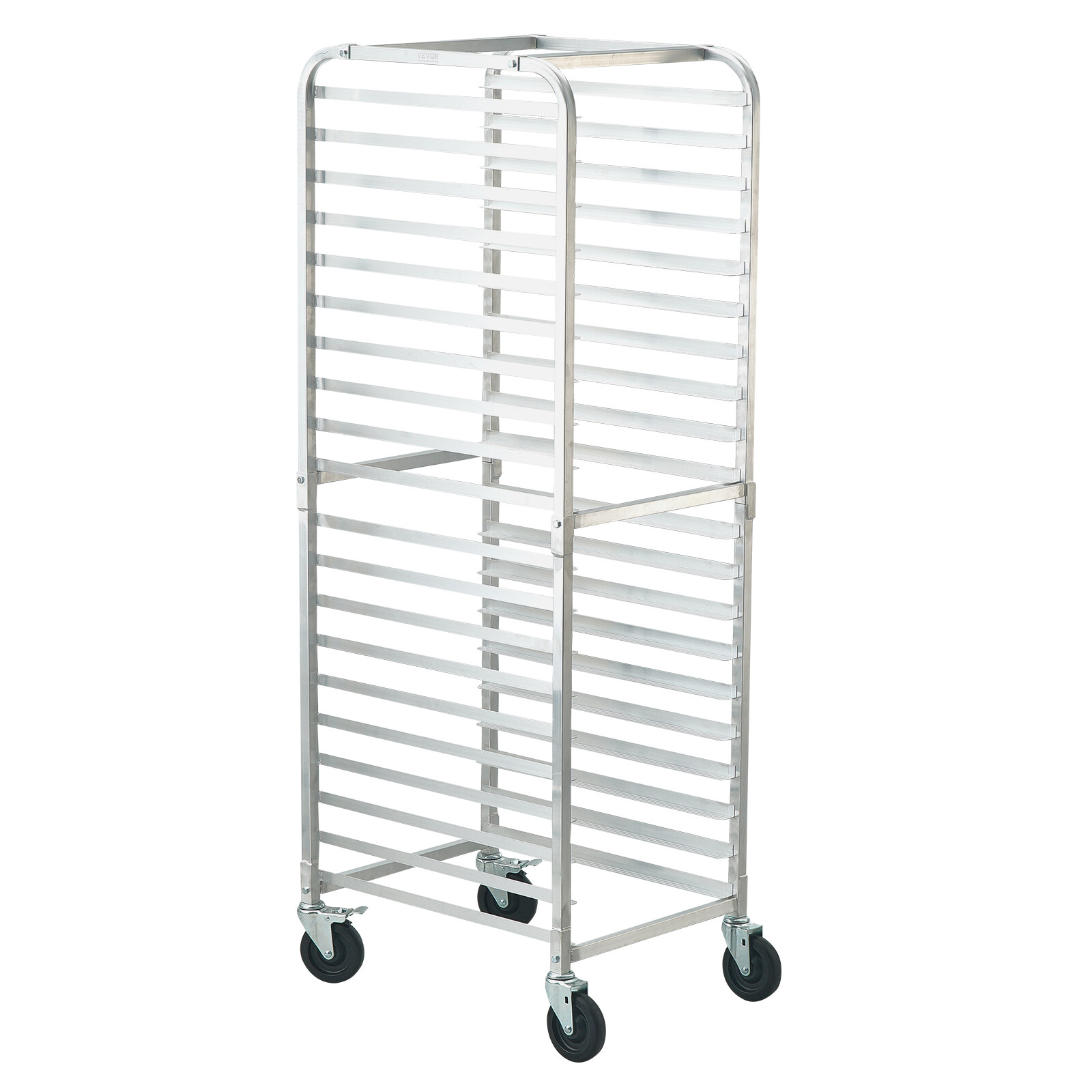 VEVOR 20 Sheet Commercial Bun Pan Rack Kitchen Aluminum Baking Racks Brake Wheel