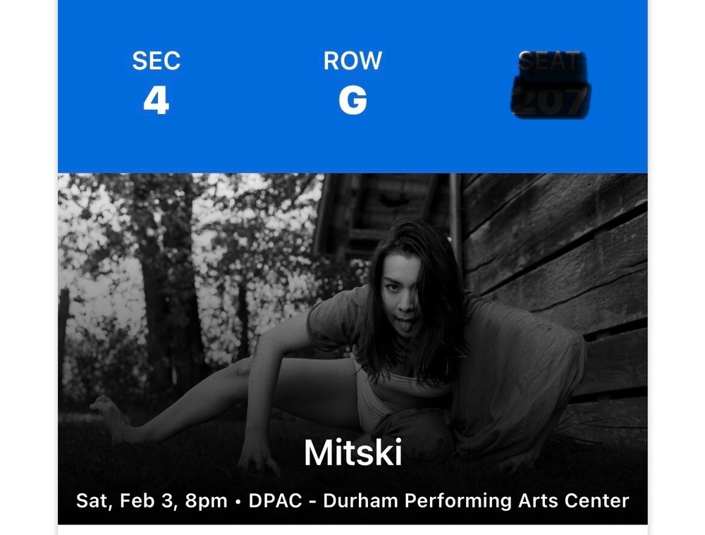 Mitski Concert Ticket - Durham Show 2/3/24