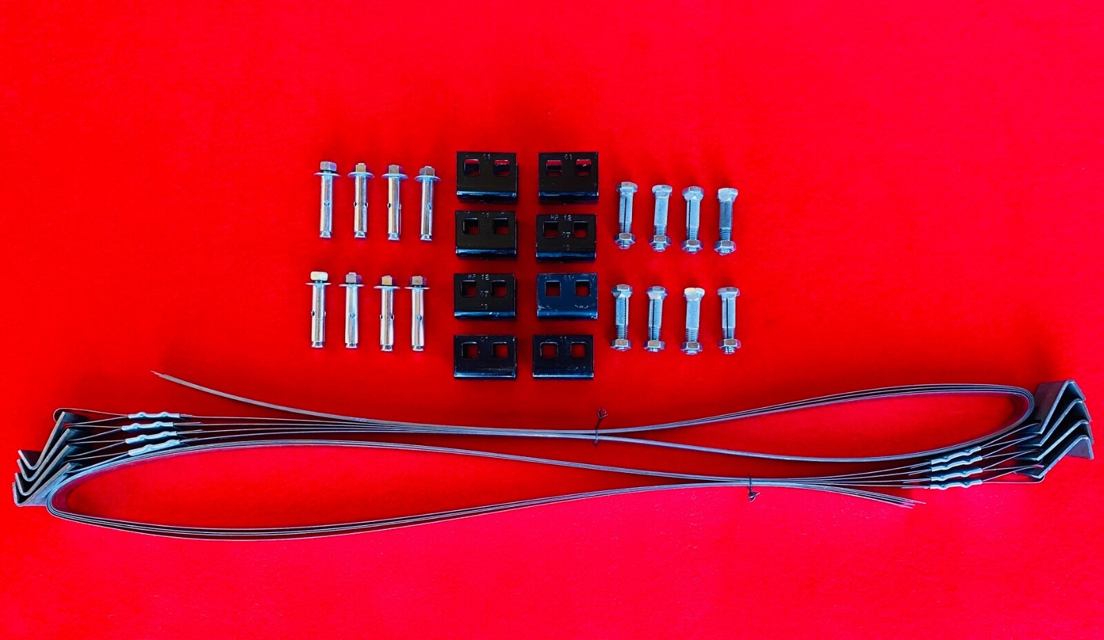 Mobile Home Parts Set of 8 Dry Concrete Anchors Tie Down Straps & Bolts