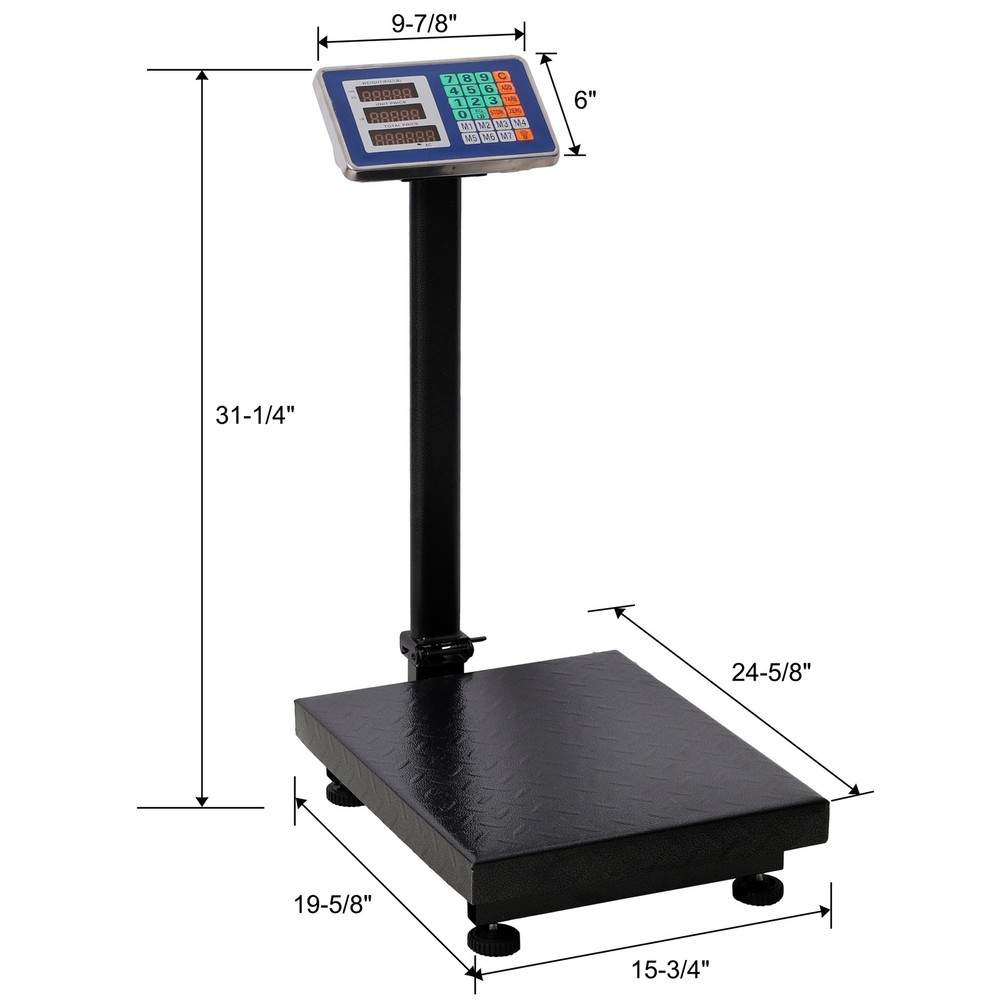 660lbs Weight Computing Digital Scale Floor Platform Scale,0.1 lbs Accuracy