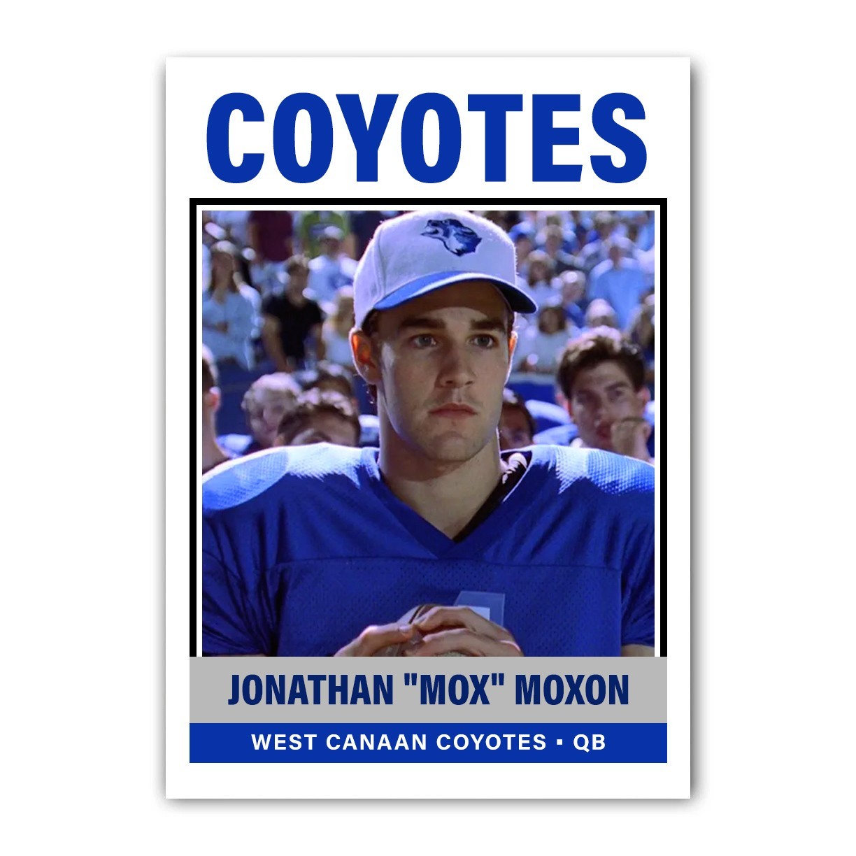 Johnny Mox Moxon Varsity Blues Football Trading Card Reprint James Van Der Beek