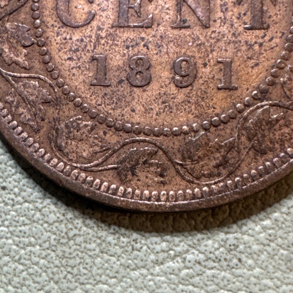 1891 Canada "SMALL DATE & LARGE LEAVES" Variety