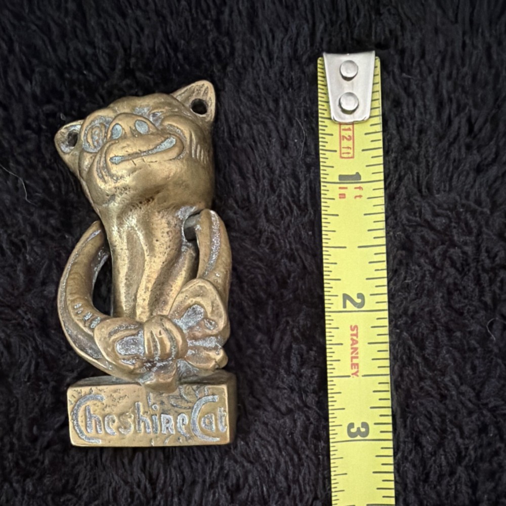 Vintage Solid Brass Cheshire Cat Door Knocker
