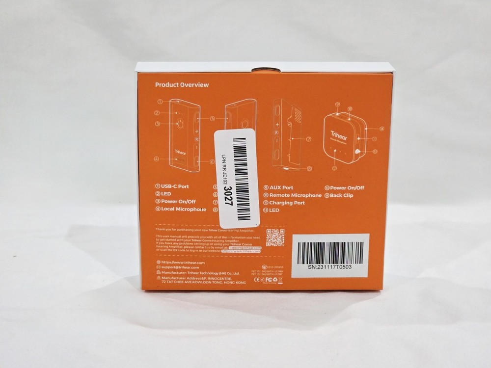 Trihear Convo Hearing Amplifier With Remote Microphone And Ear Buds