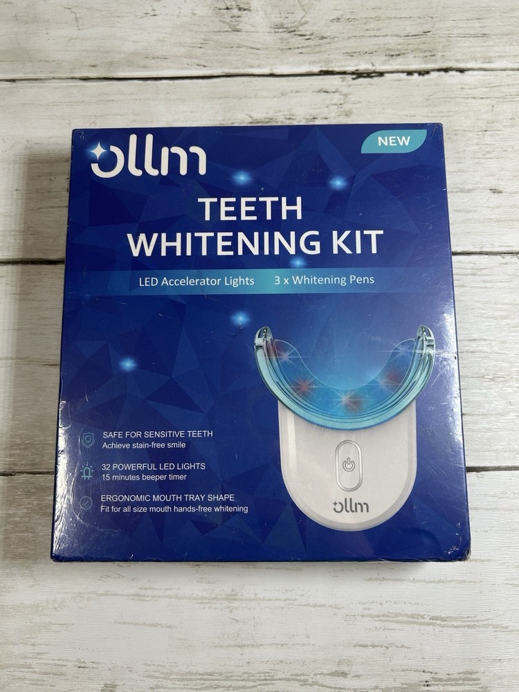 Ollm Teeth Whitening Kit with LED Light – Safe for Sensitive Teeth