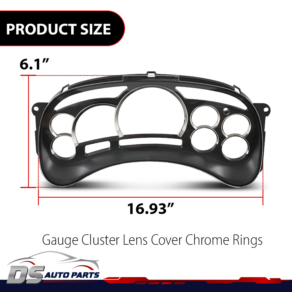 Gauge Cluster Lens Cover Chrome Rings Fit For 2003- 2006 Gm Trucks Suvs Escalade