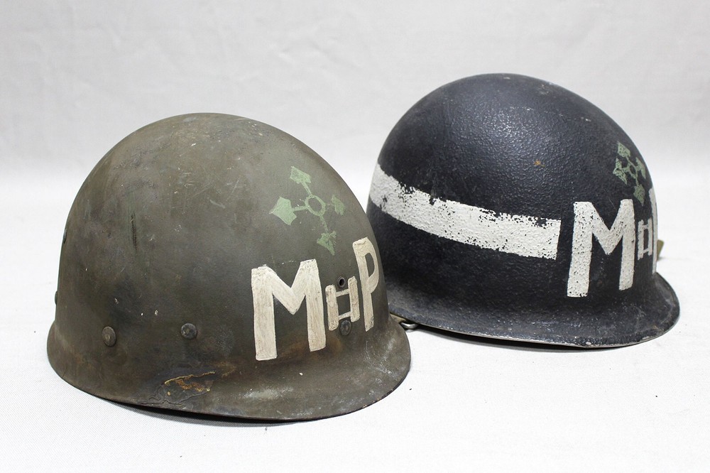 US WW2 Front Seam Helmet Repaint . HU1084