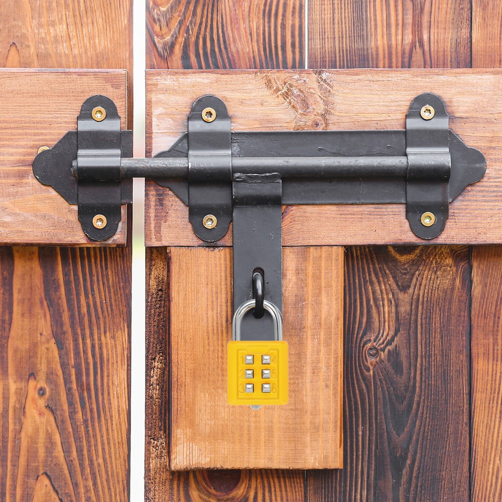 Push Button Combination Padlock 6-Digit 3-Position Lock Yellow