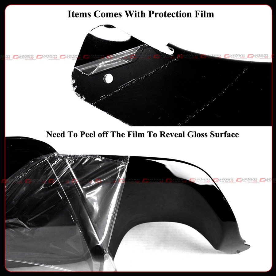 For 21-25 Lexus IS300 IS350 CTM V1 Gloss Black Rear Diffuser + Corner Extensions