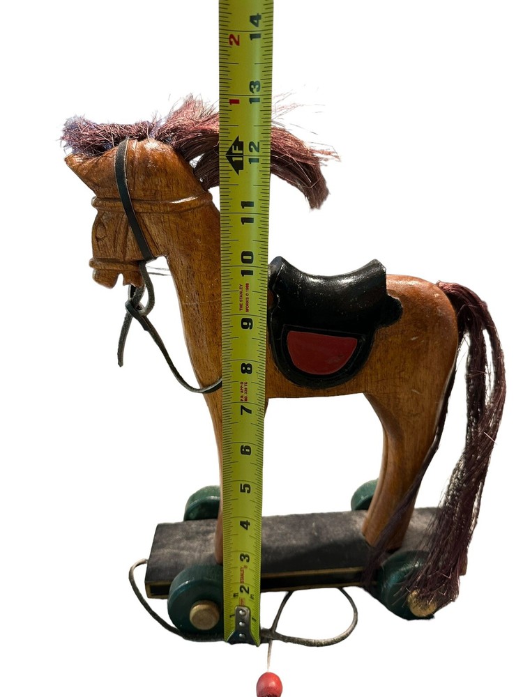 Vintage Horse On Wheels With Pull String