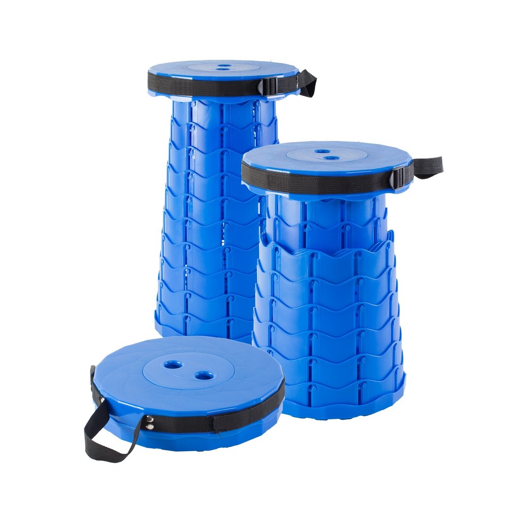 Kitchen + Home Telescoping Camping Stool – Collapsible Portable Folding Stool