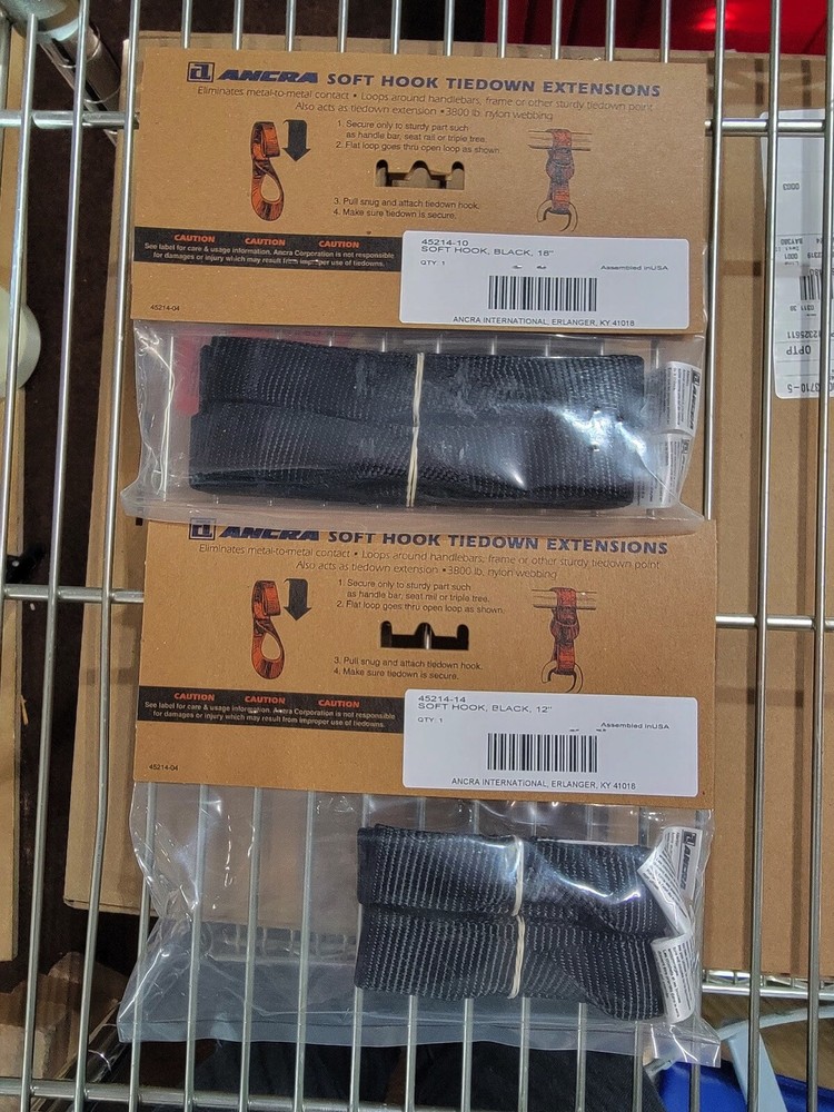 (4 pack) Ancra 12" & 18" Soft Touch-Tie Down Strap Extensions Motorcycle ATV