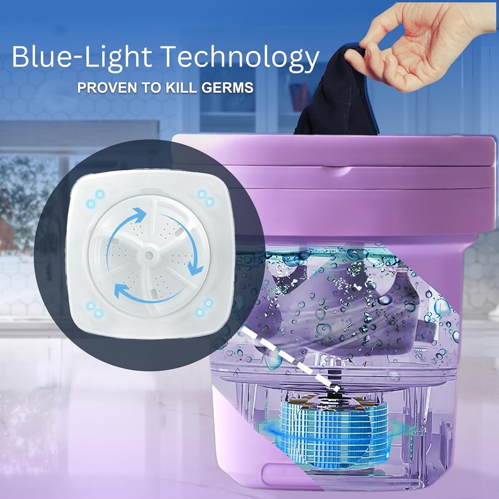 2PCS Portable Washing Machine Mini Washer 8L Capacity Foldable Washer Machine