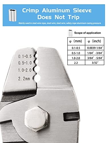 Wire Rope Cable Crimping Tool, Wire Rope Swaging Tool with Cutting Function,