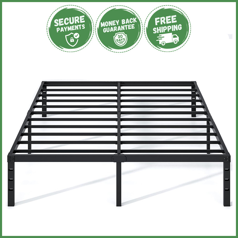 QUEEN SIZE METAL BED FRAME W/ STORAGE Strong Support Easy Assembly Design