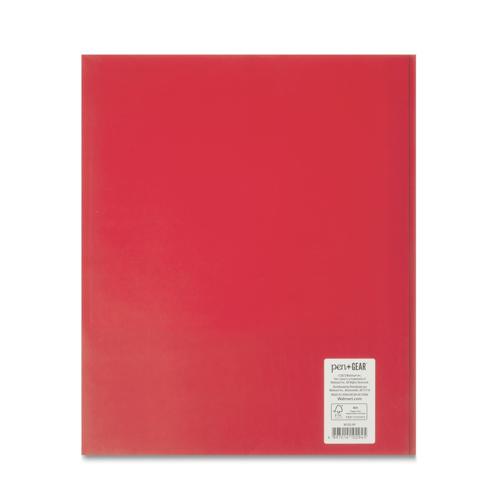 (10 Pack) 3-Prong Paper Folder, Solid Red Color, Letter Size