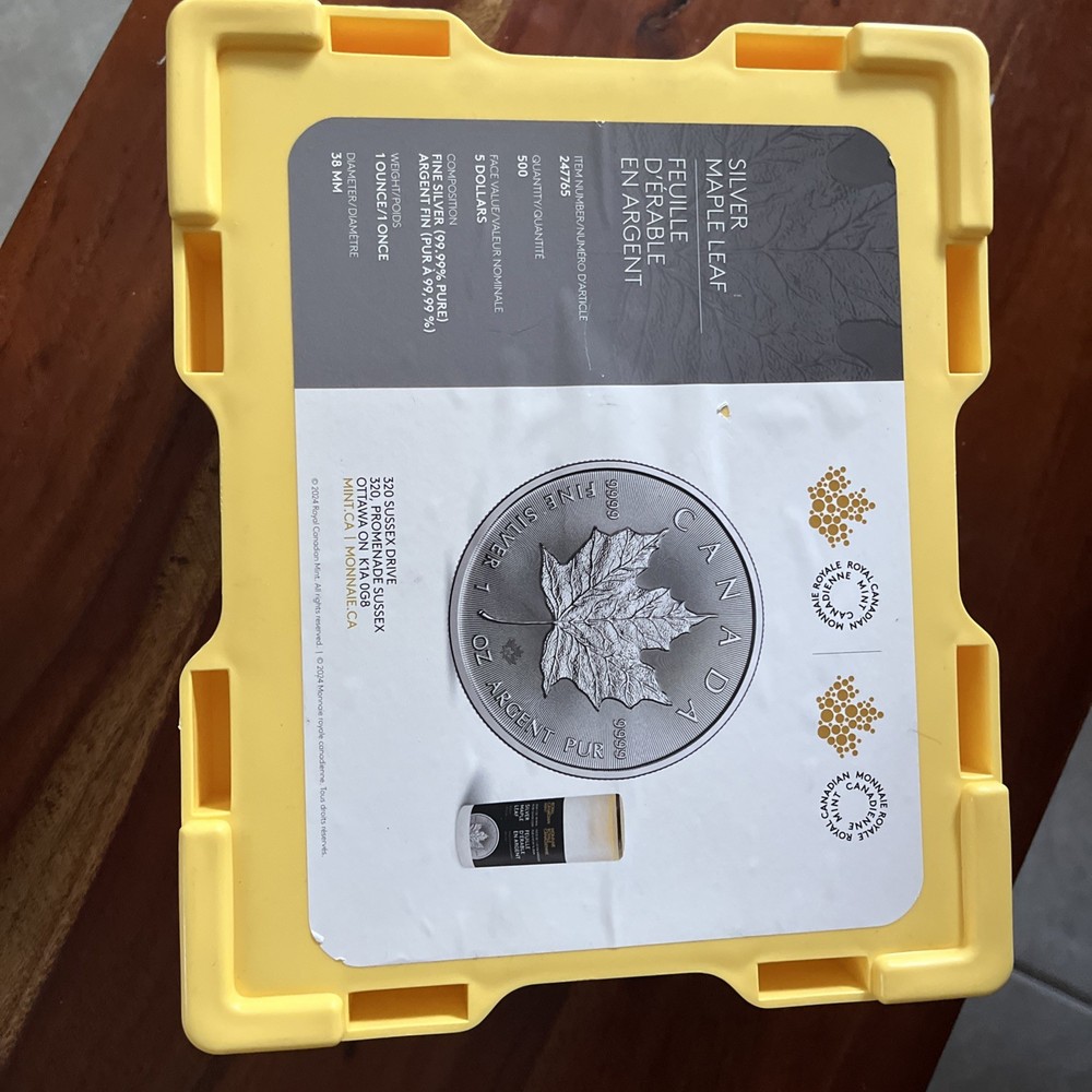 Empty Yellow Monster Box for Canadian Maple Leaf Silver Rolls - No Coins