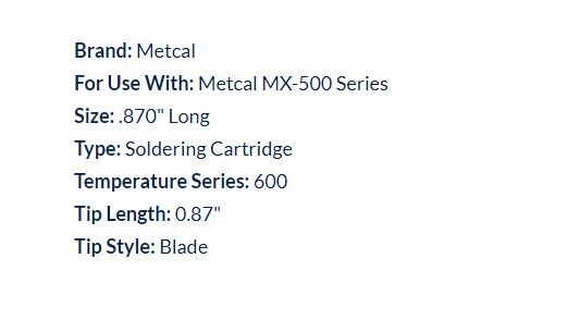 Metcal SMTC-062 Solder Blade Tip