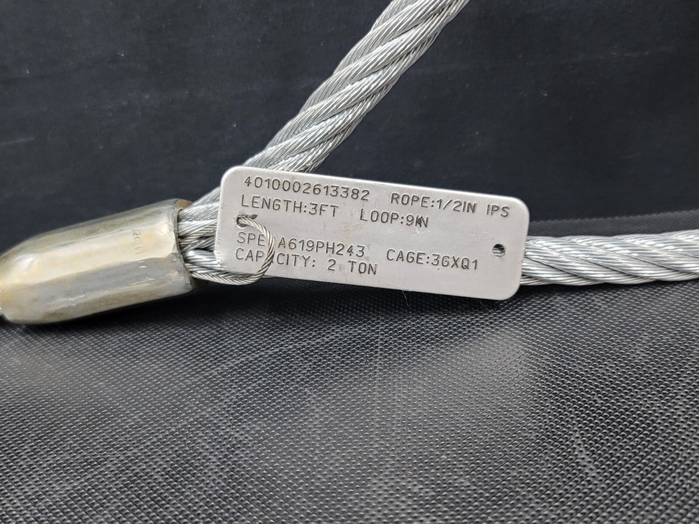 Mid-State Industrial 2 Ton 1/2" 3' IPS Wire Rope Sling